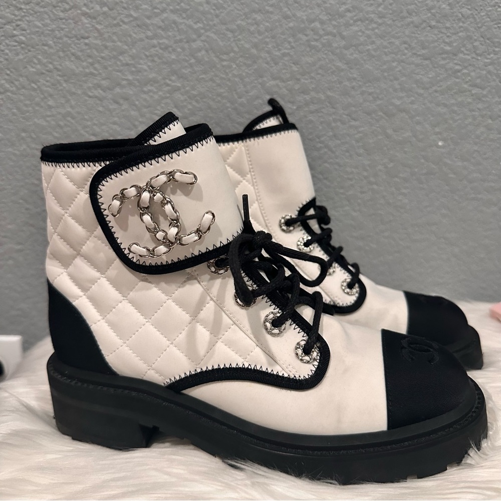 Authentic Chanel Combat Boots Size 37.5